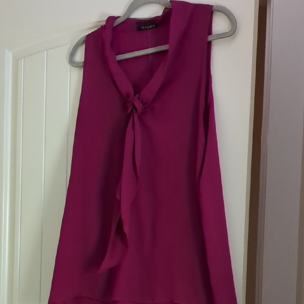 Magenta Sleeveless Blouse
